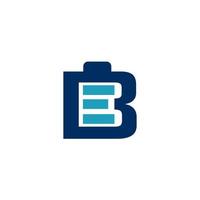 logo della batteria del caricatore della lettera b per computer con tecnologia cellulare e altre attività vettore