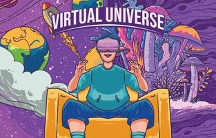 sfondo del concetto di universo virtuale vettore