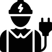 illustrazione vettoriale dell'elettricista su uno sfondo simboli di qualità premium. icone vettoriali per il concetto e la progettazione grafica.