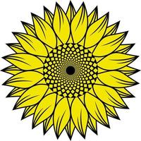 semplice girasole vettore isolato nero e giallo