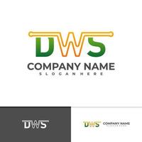modello vettoriale del logo dws della lettera, concetti di design del logo dws iniziali