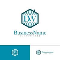 modello vettoriale del logo della lettera dw, concetti di design del logo creativo dw