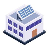 un download vettoriale isometrico di un edificio solare