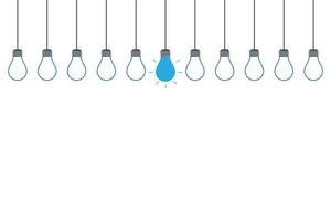 l'idea di innovazione del design creativo della lampadina, pensa al concetto di differenza. vettore