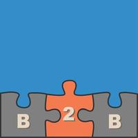 puzzle che collega il business al marketing aziendale. vettore