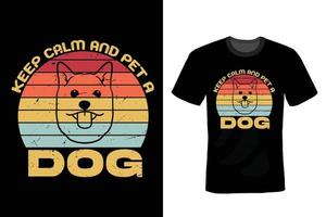 design della maglietta del cane, vintage, tipografia vettore