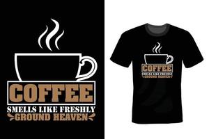 design della maglietta del caffè, vintage, tipografia vettore
