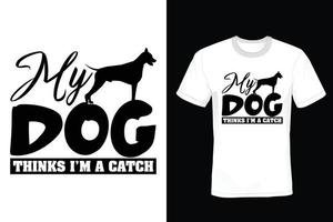 design della maglietta del cane, vintage, tipografia vettore