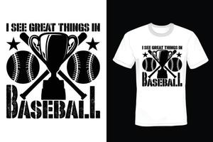 design della maglietta da baseball, vintage, tipografia vettore