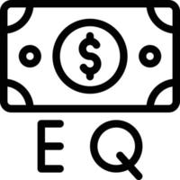 illustrazione vettoriale di cash eq su uno sfondo. simboli di qualità premium. icone vettoriali per il concetto e la progettazione grafica.