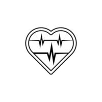 icona del cuore umano e del battito cardiaco vettore