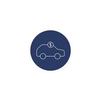 icona del rivenditore di auto di vendita di auto in cerchio vettore