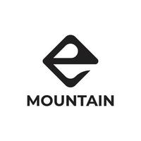 design semplice del logo della lettera e della montagna vettore