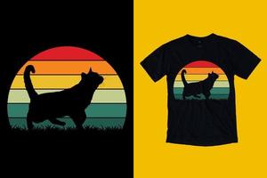 design t-shirt gatto retrò vintage per il design t-shirt gatto vettore