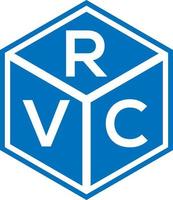 rvc lettera logo design su sfondo nero. concetto di logo della lettera di iniziali creative di rvc. disegno della lettera rvc. vettore