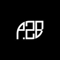 disegno del logo della lettera pzb su sfondo nero.pzb iniziali creative logo della lettera concept.pzb disegno della lettera vettoriale. vettore