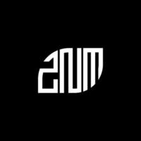 znm lettera logo design su sfondo nero. znm creative iniziali lettera logo concept. disegno della lettera znm. vettore