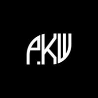 pkw lettera logo design su sfondo nero.pkw creative iniziali lettera logo concept.pkw vettore lettera design.