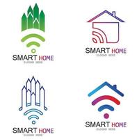 logo vettoriale casa wifi. vettore icona tecnologia città intelligente. vettore di concetto di logo della rete della città