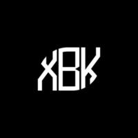 xbk lettera logo design su sfondo nero. xbk creative iniziali lettera logo concept. disegno della lettera xbk. vettore