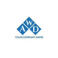 awd lettera logo design su sfondo bianco. awd creative iniziali lettera logo concept. disegno della lettera awd. vettore