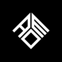 aom lettera logo design su sfondo nero. aom creative iniziali lettera logo concept. disegno della lettera aom. vettore