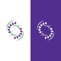 vettore di logo di fiori di lavanda fresca