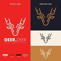 concetto di logo di cervo elegante e moderno vettore