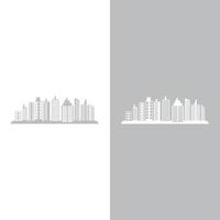 illustrazione moderna dello skyline della città in design piatto vettore