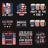 4 luglio t-shirt vettoriale per il giorno dell'indipendenza dell'america