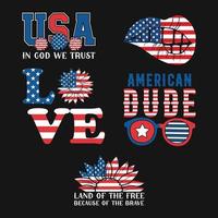 4 luglio t-shirt vettoriale per il giorno dell'indipendenza dell'america