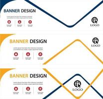 modello di banner aziendale aziendale pubblicità orizzontale modello di layout banner aziendale design piatto impostato per design, affari, istruzione, pubblicità. vettore