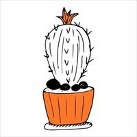 illustrazione vettoriale di simpatici scarabocchi di cactus in vaso