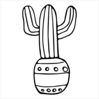 illustrazione vettoriale di simpatici scarabocchi di cactus in vaso