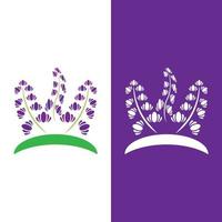 vettore di logo di fiori di lavanda fresca