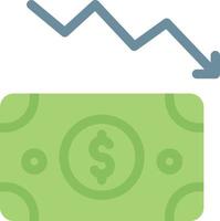 illustrazione vettoriale di diminuzione del dollaro su uno sfondo. simboli di qualità premium. icone vettoriali per il concetto e la progettazione grafica.