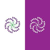 vettore di logo di fiori di lavanda fresca