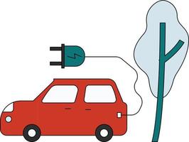 l'auto è alimentata da carburante ecologico. vettore