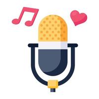 un'icona piatta ben progettata di podcast d'amore vettore