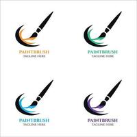 collezione logo pennello in diversi colori vettore