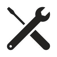 illustrazione del logo vettoriale dell'icona di cacciavite e chiave inglese. adatto per web design, logo, applicazione.