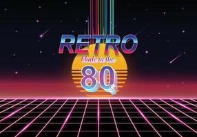 retrò anni '80 con decorazioni rosa e rosa neon vettore