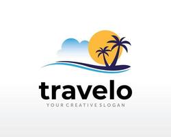 design del logo di viaggio. ispirazione vettoriale per il logo dell'agenzia di viaggi