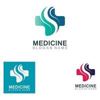 illustrazione della croce di progettazione sanitaria del logotipo medico vettore