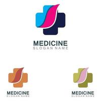 illustrazione della croce di progettazione sanitaria del logotipo medico vettore