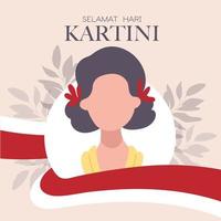 selamat hari kartini celebrazione felice giorno kartini. attivista indonesiano che ha sostenuto i diritti delle donne e l'istruzione femminile. eroi del femminismo. vettore