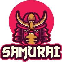 vettore delle illustrazioni del logo della testa del samurai giappone