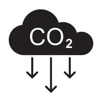 vettore icona riduzione emissioni di carbonio per progettazione grafica, logo, sito Web, social media, app mobile, illustrazione dell'interfaccia utente