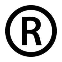 vettore icona marchio registrato per progettazione grafica, logo, sito Web, social media, app mobile, illustrazione dell'interfaccia utente