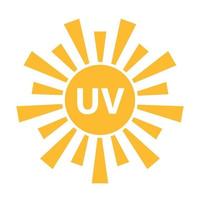 icona della radiazione uv vettore simbolo della luce ultravioletta solare per progettazione grafica, logo, sito Web, social media, app mobile, illustrazione dell'interfaccia utente.